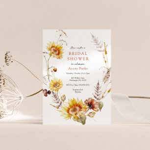 Invitation Fête des mariées de tournesol de feuillage d'autom