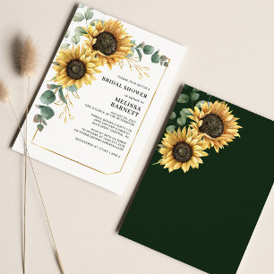 Invitation Fête des mariées de tournesol floral Eu