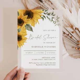 Invitation FÊTE DES MARIÉES de tournesol SUTTON