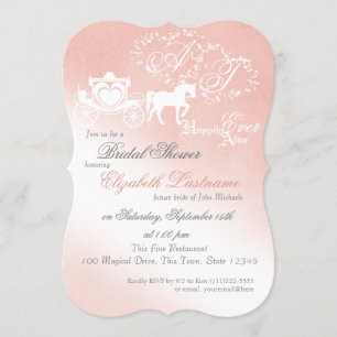 Invitation Fête des mariées de transport de contes fées rose