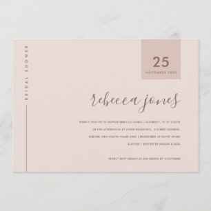 INVITATION FÊTE DES MARIÉES DE TYPOGRAPHIE DE ROSE BLANC SCAN