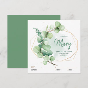 Invitation Fête des mariées de verdure Eucalyptus RSVP avec