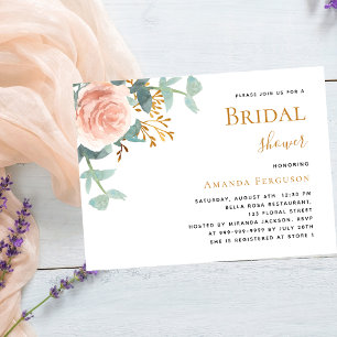 Invitation Fête des mariées de verdure rose rose fleurie