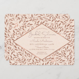 Invitation Fête des mariées de verre botanique rose rustique