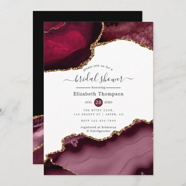 Invitation Fête des mariées de vieillissement en Bourgogne et (Devant / Derrière)