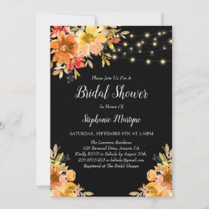 Invitation Fête des mariées d'éclairage à cordes florales