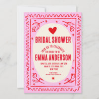 Fête des mariées d'écriture manuscrite rouge et ro