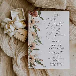 Invitation Fête des mariées d'élégance florale bohème