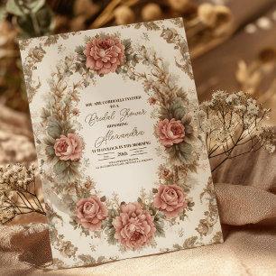 Invitation Fête des mariées d'élégance royale victorienne