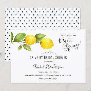Invitation Fête des mariées d'entrée principale de citrons de