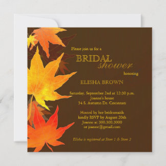 Invitation Fête des mariées d'érable Red Gold Fall