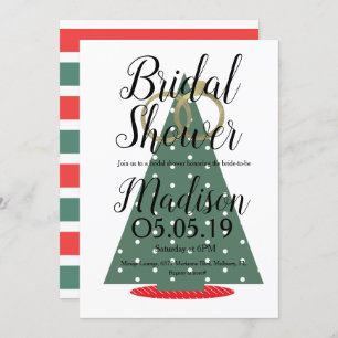 Invitation Fête des mariées des anneaux d'arbre de Noël