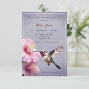 Invitation Fête des mariées des colibris et des hibiscus Po