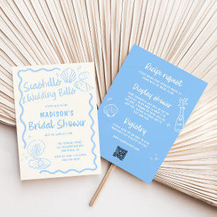 Invitation Fête des mariées des coquillages et cloches Mariag