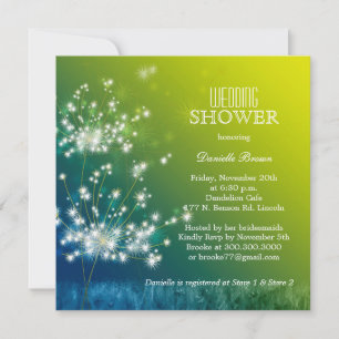 Invitation Fête des mariées des Dandelions de prairie printan