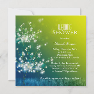 Invitation Fête des mariées des Dandelions de prairie printan