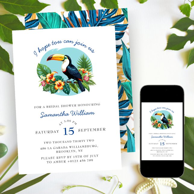 Invitation Fête des mariées des étés de la forêt tropicale tr (Créateur téléchargé)