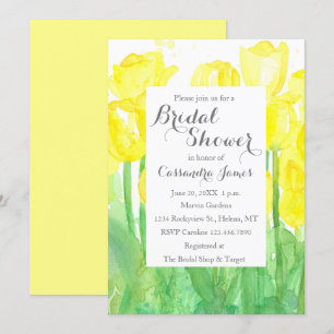 Invitation Fête des mariées des fleurs d'aquarelle des Tulipe