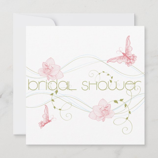 Invitation Fête des mariées des Lys roses de mariage du jardi (Devant)