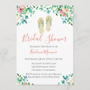 Invitation Fête des mariées des tongs floraux botaniques