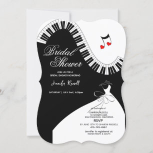 Invitation Fête des mariées des touches de piano des musicien