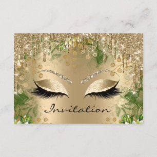 Invitation Fête des mariées des yeux Parties scintillant or é