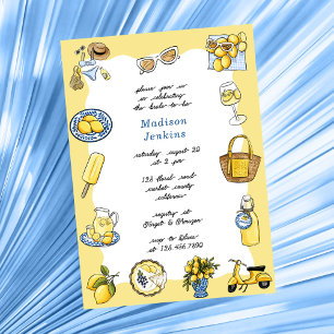 Invitation Fête des mariées d'été de la côte italienne de cit