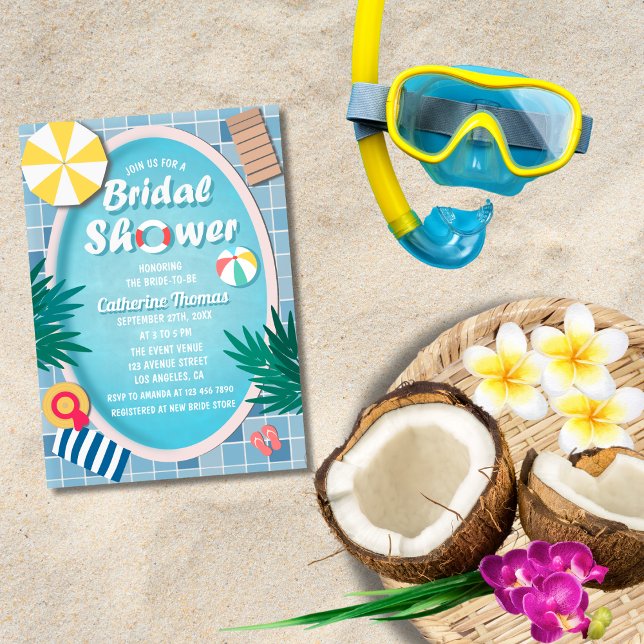 Invitation Fête des mariées d'été de la Piscine tropicale (Créateur téléchargé)