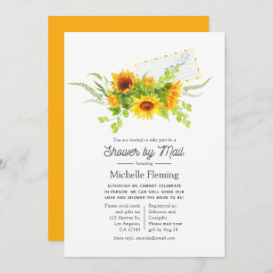 Invitation Fête des mariées d'été des tournesols par courrier