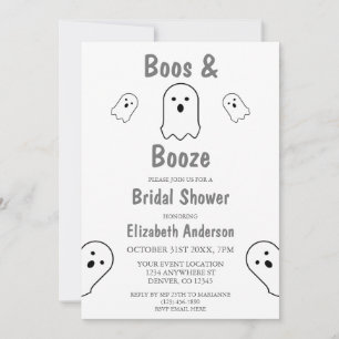 Invitation Fête des mariées d'Halloween Boos et Booze
