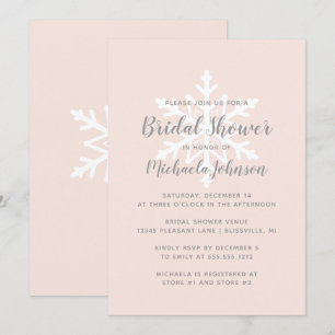 Invitation Fête des mariées d'hiver Blush Pink Grey