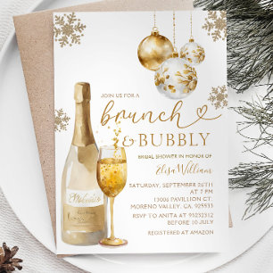 Invitation Fête des mariées d'hiver Brunch et Bubbly Champagn
