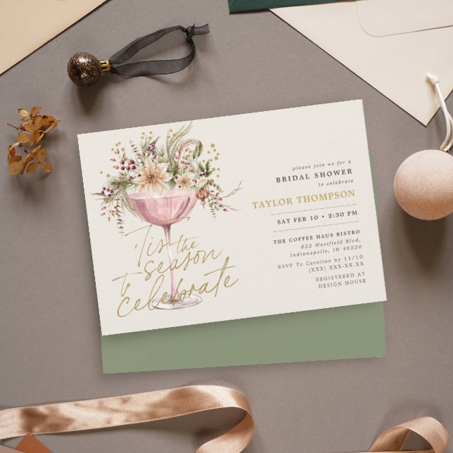 Invitation Fête des mariées d'hiver de la mousse verte de sai (Créateur téléchargé)