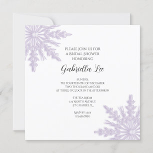 Invitation Fête des mariées d'hiver des flocons de neige viol