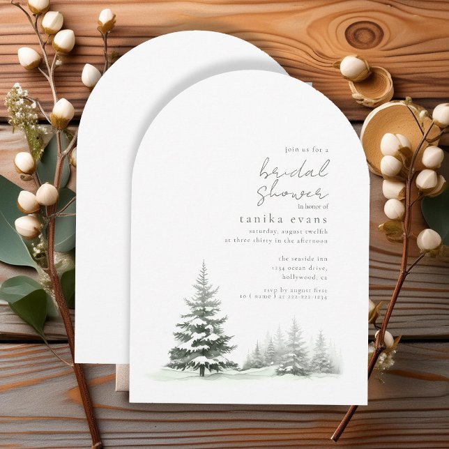 Invitation Fête des mariées d'hiver rustique Arche verte ID10 (Créateur téléchargé)