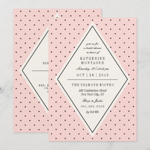 Invitation Fête des mariées Diamond Pois Retro Chi