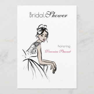 Invitation Fête des mariées d'illustration de beauté vintage