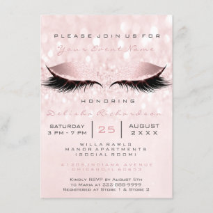 Invitation Fête des mariées Douce 16e maquillage oculaire ros