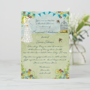 Invitation Fête des mariées du jardin du parapluie solaire