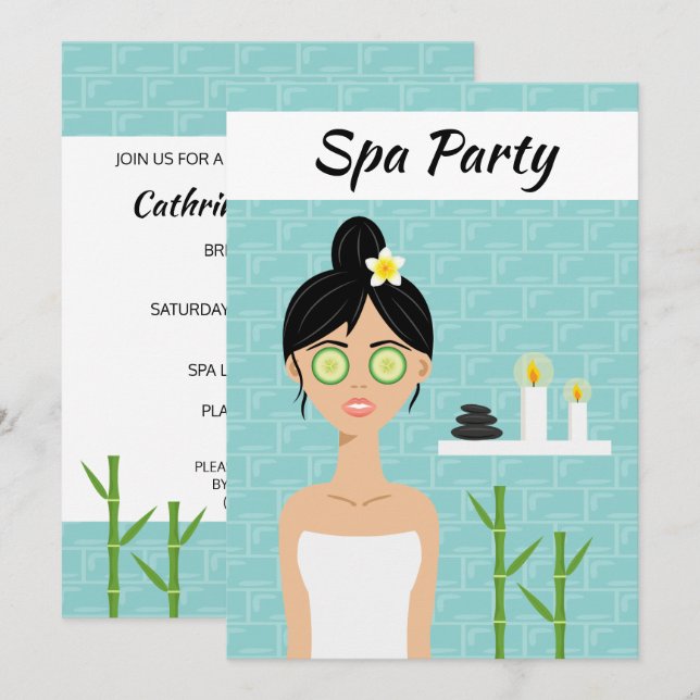 Invitation Fête des mariées du jour Spa de l'Illustration spa (Devant / Derrière)
