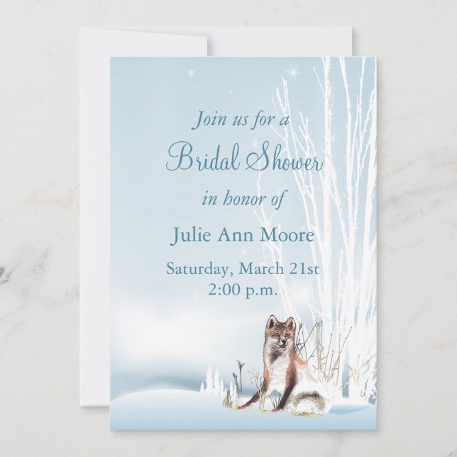 Invitation Fête des mariées du loup d'hiver (Devant)