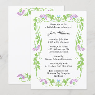 Invitation Fête des mariées Élégante des torsades florales à 