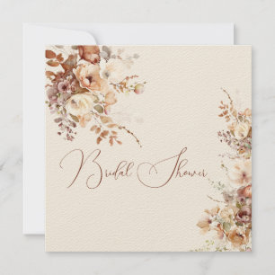 Invitation Fête des mariées Elégante Fleurs de Champ Simple C