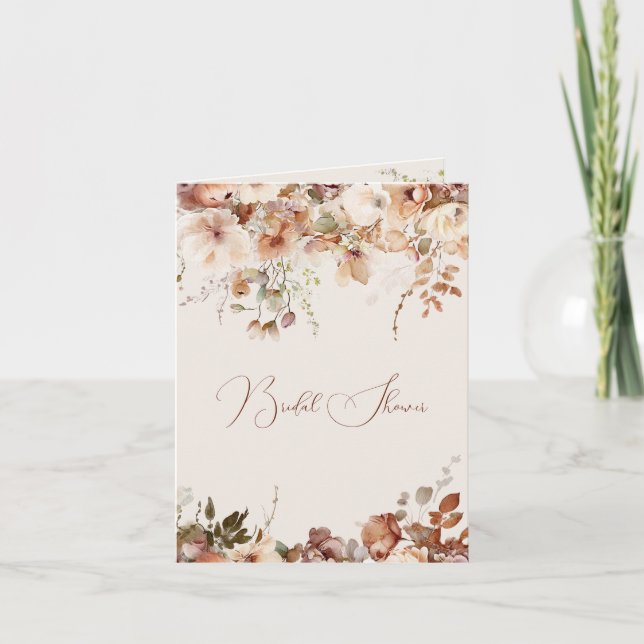 Invitation Fête des mariées Elégante Fleurs de Champ Simple C (Devant)