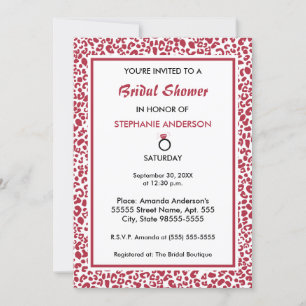 Invitation Fête des mariées Empreinte de léopard blanche et r