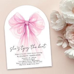 Invitation Fête des mariées en arc d'aquarelle rose Coquette