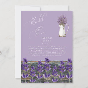 Invitation Fête des mariées en bois de lavande Vintage rustiq