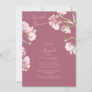 Invitation Fête des mariées en fleurs rose Rose Dusty