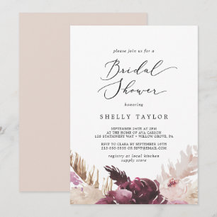 Invitation Fête des mariées en laiton de Boho Pampas