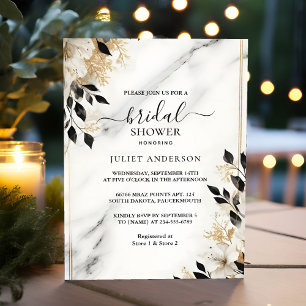 Invitation Fête des mariées en marbre de pierre empilée